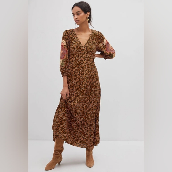 FARM Rio Dresses & Skirts - FARM Rio Embroidered Maxi Dress Small Bohemian
